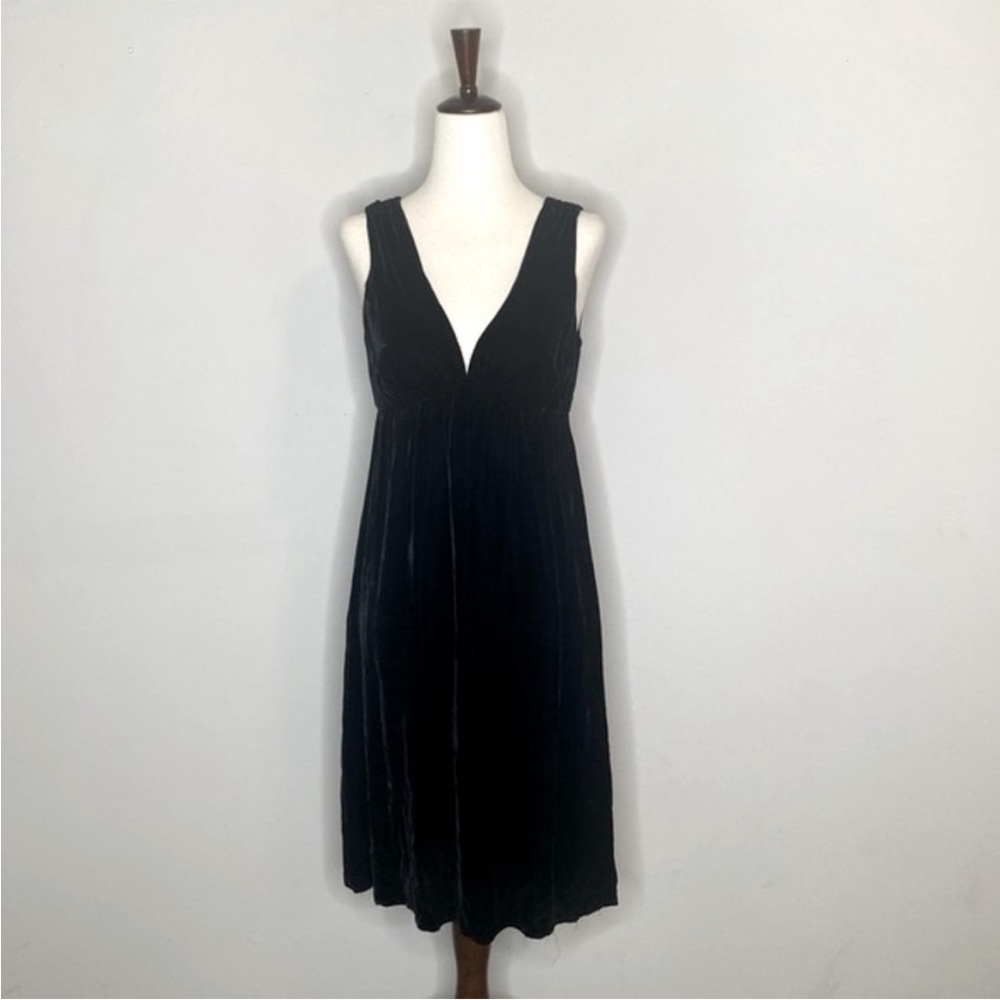 Vince Black Velvet Silk Blend Dress Size Large